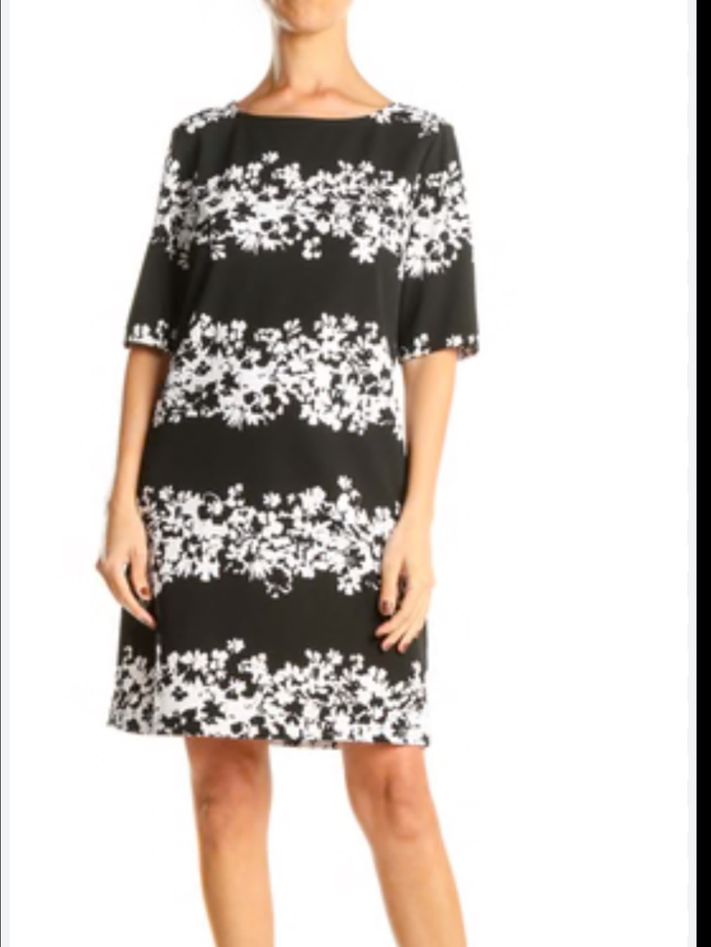 Banana Republic Floral Black and White Dress